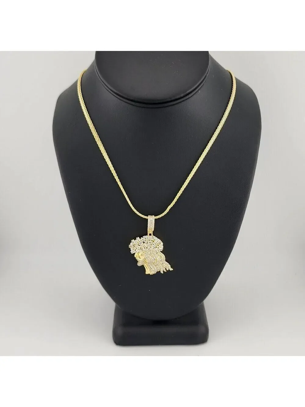 Brand New Sterling Silver 925 Jesus Side Face Necklace